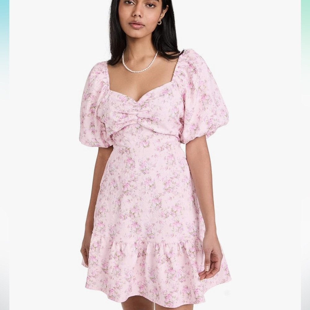 English Factory Women's Textured Floral Mini Dress, pink size M Medium